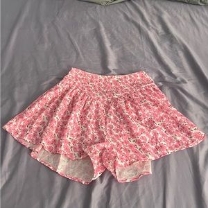 Shein XS pink floral skort